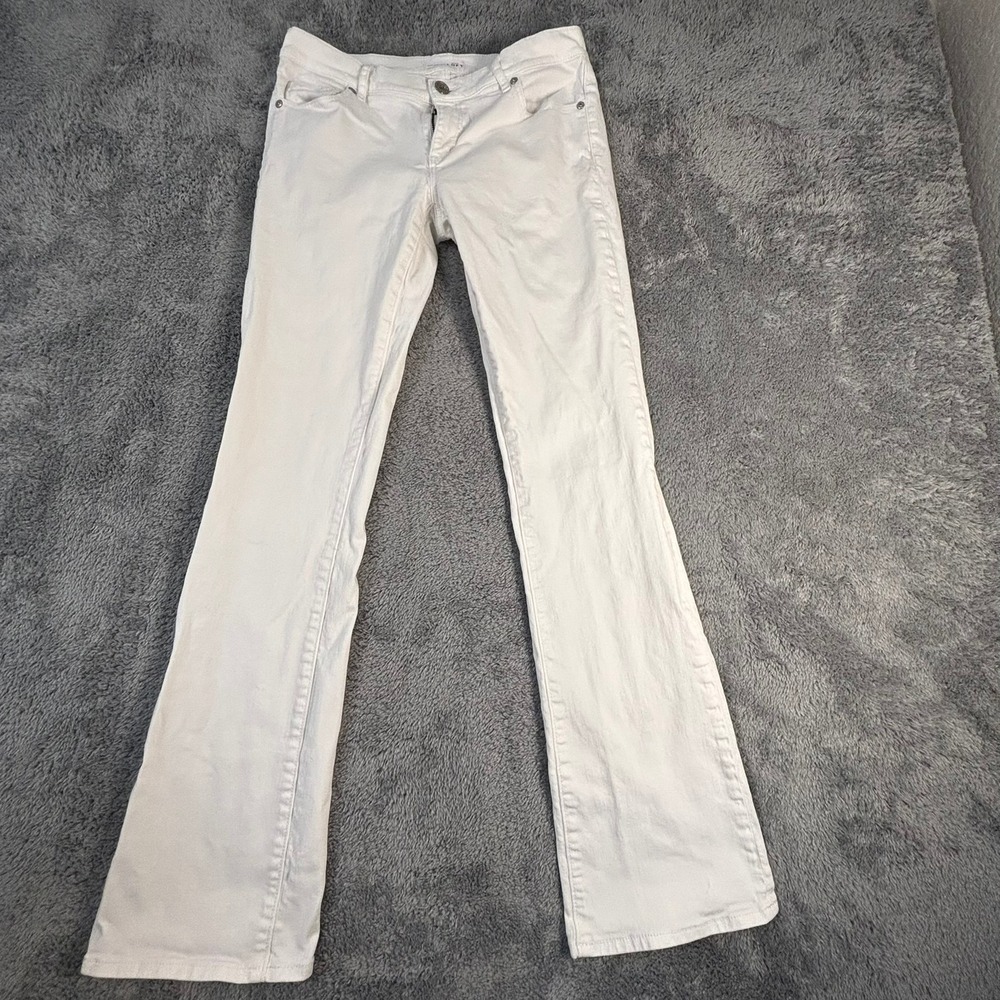 Ann Taylor LOFT Modern Boot White Jeans Womens Size 4 27 Stretch Denim Pants